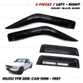 กันสาดฝย คิ้วกันสาด 4 ชิ้น สีดำ สำหรับ Isuzu TF TFR Pick Up (Cab Model Only) ปี 1989-1997